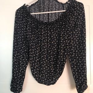 off the shoulder long sleeve shirt